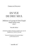 Copertina  En vue de Dieu seul [Méditations sur les passages des Saints  Évangiles relatifs à quinze vertus]