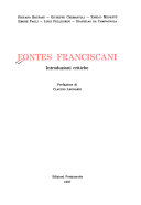 Copertina  Fontes franciscani. Introduzioni critiche