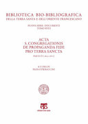 Copertina  Acta S. Congregationis de Propaganda Fide pro Terra Sancta. Parte IV 1852-1872