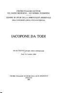 Copertina  Iacopone, Bonifacio e Matteo d'Acquasparta