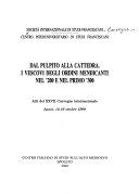 Copertina  Riflessi ecclesiologici e canonistici dell'ascesa dei frati alle cattedre vescovili