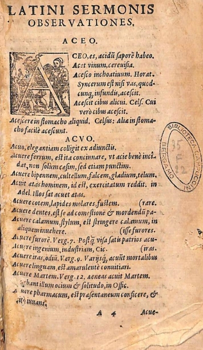 Copertina  Latini Sermonis observationes. [per ordinem alphabeticum digestae, ac longè emendatiùs quàm antehac editae. Ioanne Godscalco collectore