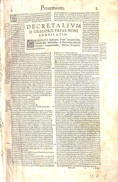 Copertina  Decretalium Gregorii Papae IX compilatinis libri V ; Tabula Ludovici Bolognini ; Margarita Decretalium