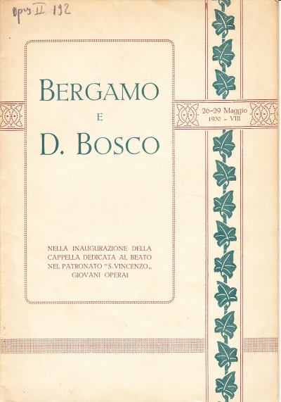 Copertina  Bergamo e D. Bosco                               