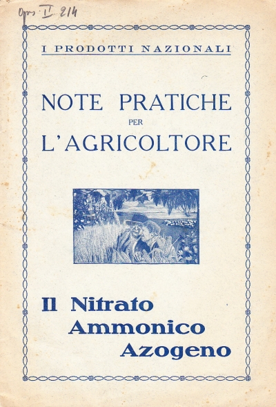 Copertina  I prodotti nazionali. Note pratiche per l'agricoltore. Il Nitrato Ammonico Azogeno