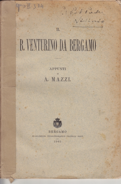 Copertina  Il B. Venturino da Bergamo