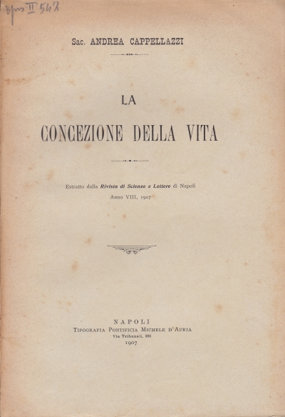 Copertina  La concezione della vita