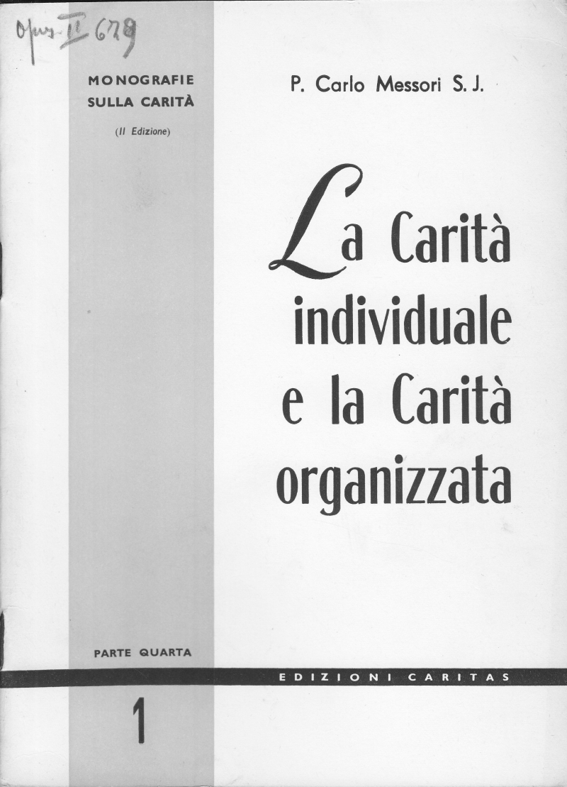 Copertina  La Carità individuale e la Carità organizzata