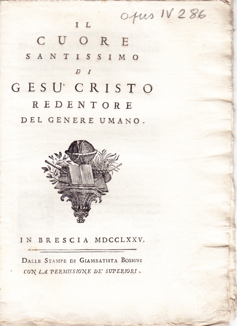 Copertina  Il Cuore Santissimo di Gesù Cristo Redentore del genere umano