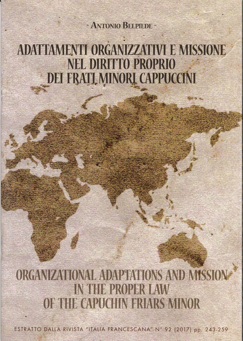 Copertina  Adattamenti organizzativi e missione nel diritto proprio dei Frati Minori Cappuccini
