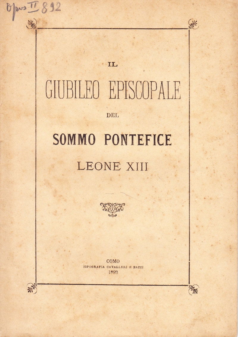 Copertina  Il Giubileo Episcopale del Sommo Pontefice Leone XIII