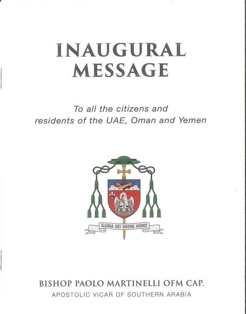 Copertina  Inaugural message. To all the citizens and residents of the UAE, Oman and Yemen