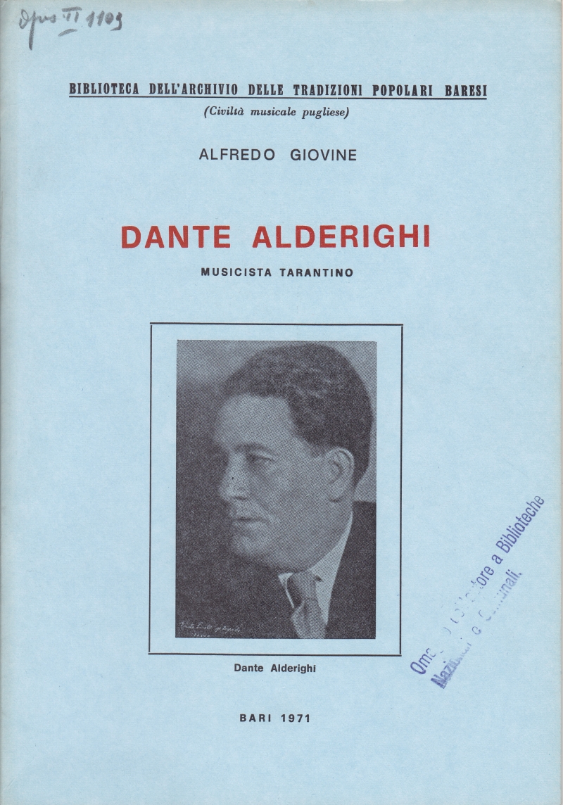Copertina  Dante Alderighi musicista tarantino
