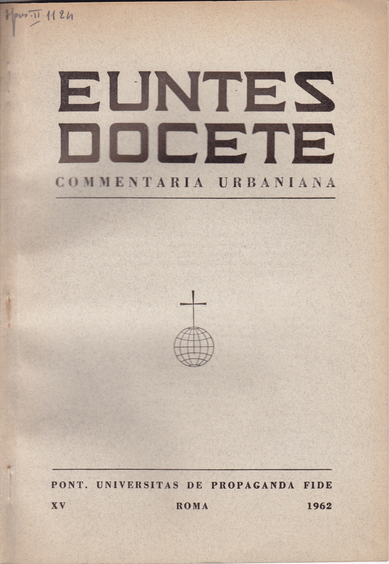 Copertina  [recensioni al vol. di Giulio da Nembro, La definibilità dell'Immacolata Concezione (Milano 1961) e di Silvino da Nadro, Sinodi diocesani italiani (Milano 1962)