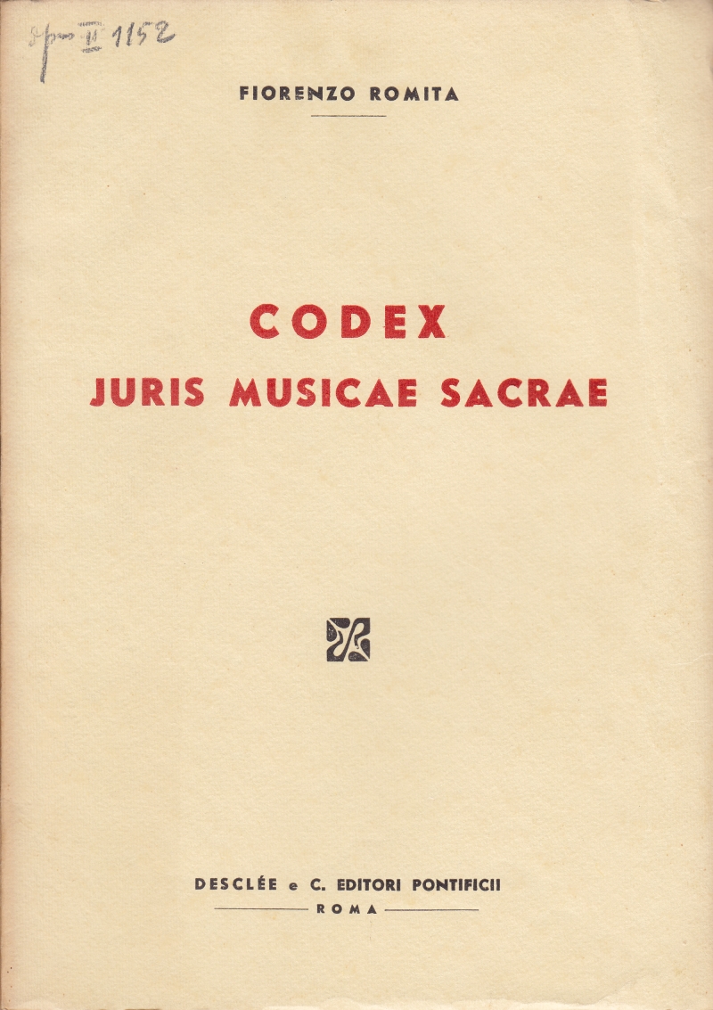 Copertina  Codex Juris Musicae Sacrae