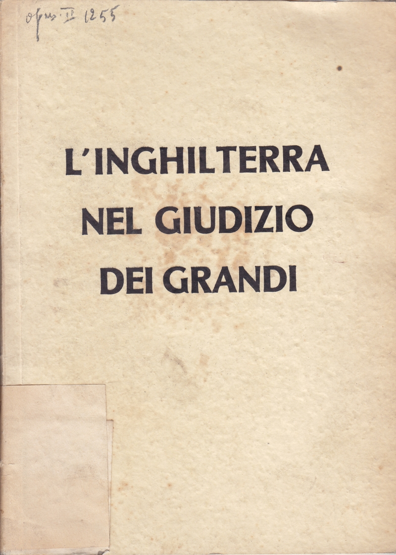Copertina  L'Inghilterra nel giudizio dei Grandi