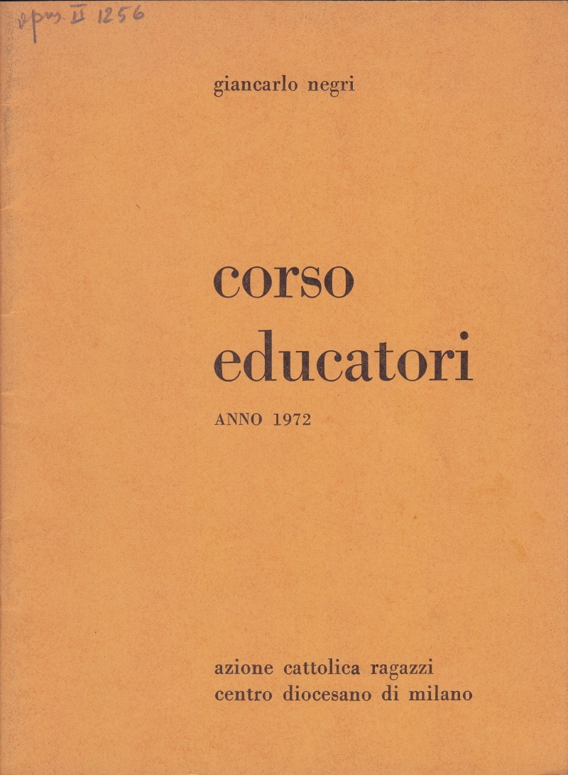 Copertina  Corso educatori anno 1972
