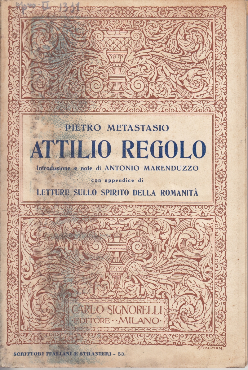 Copertina  Attilio Regolo