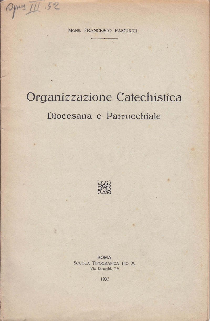 Copertina  Organizzazione Catechistica Diocesana e Parrocchiale