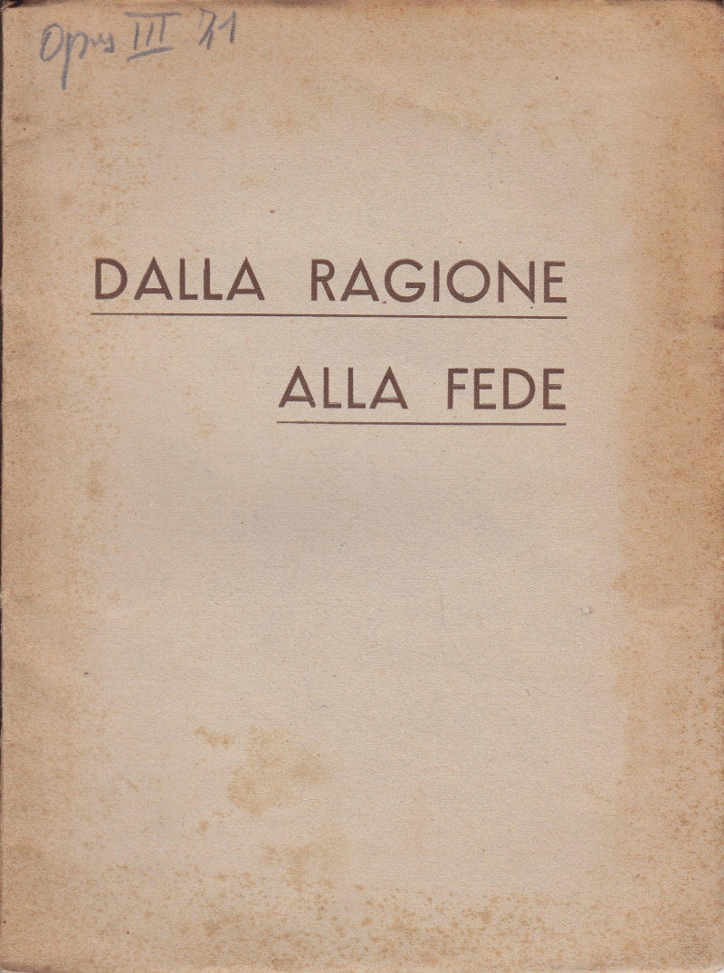 Copertina  Dalla ragione alla fede