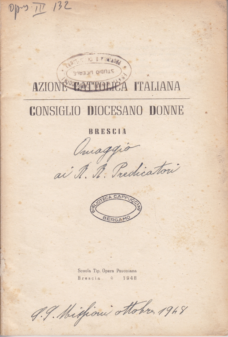 Copertina  Azione Cattolica Italiana. Consiglio Diocesano Donne. Brescia
