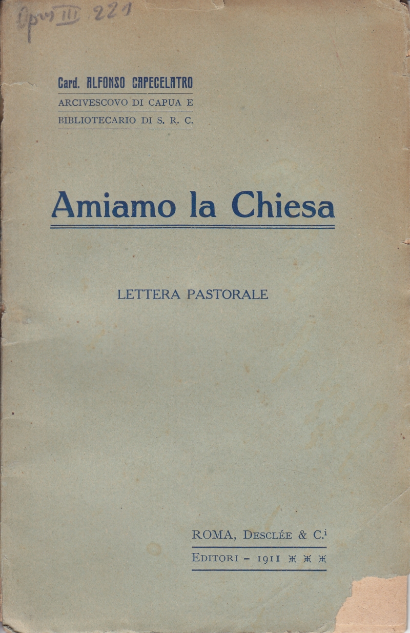 Copertina  Amiamo la Chiesa. Lettera pastorale