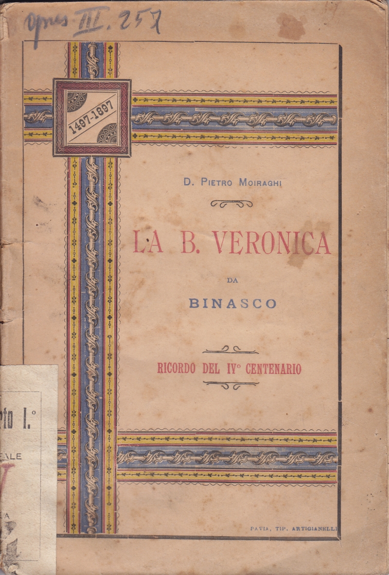 Copertina  La B. Veronica da Binasco. Cenni biografici