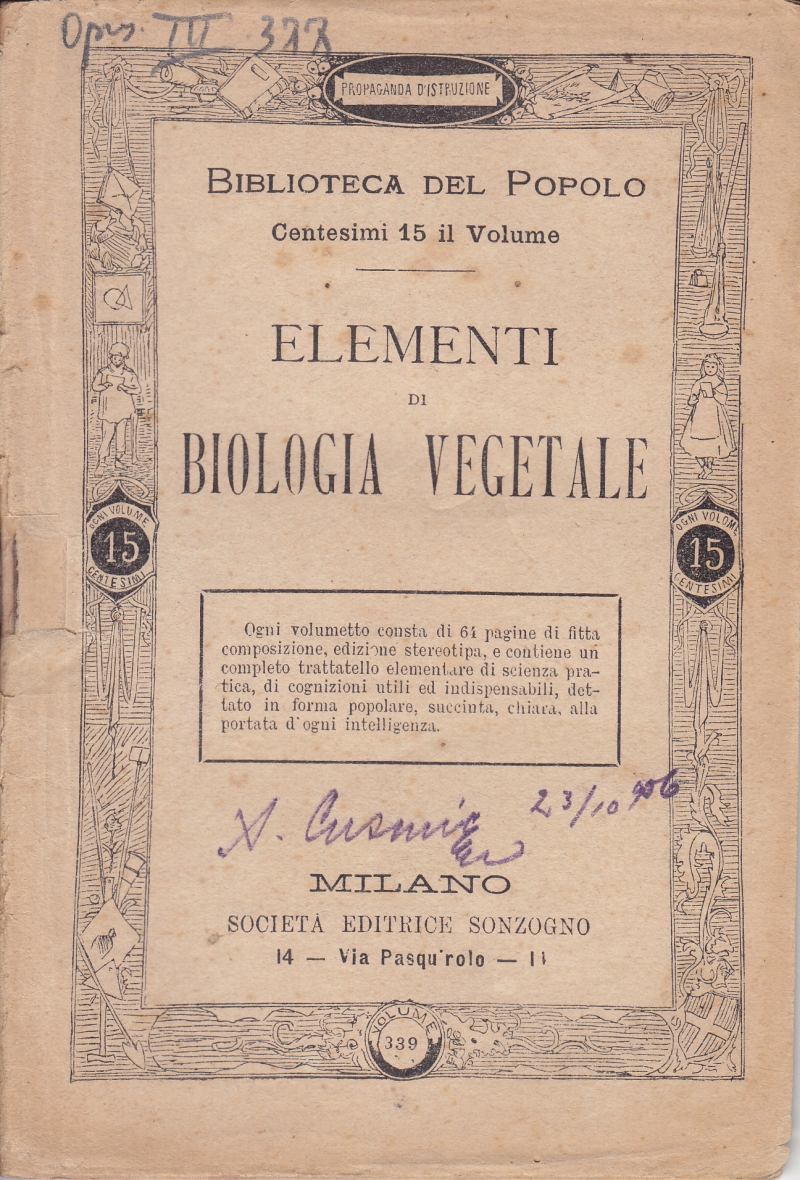 Copertina  Elementi di biologia vegetale