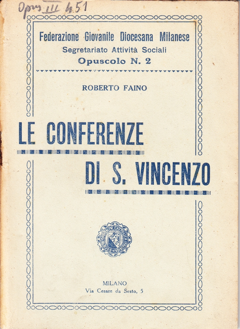 Copertina  Le Conferenze di S. Vincenzo