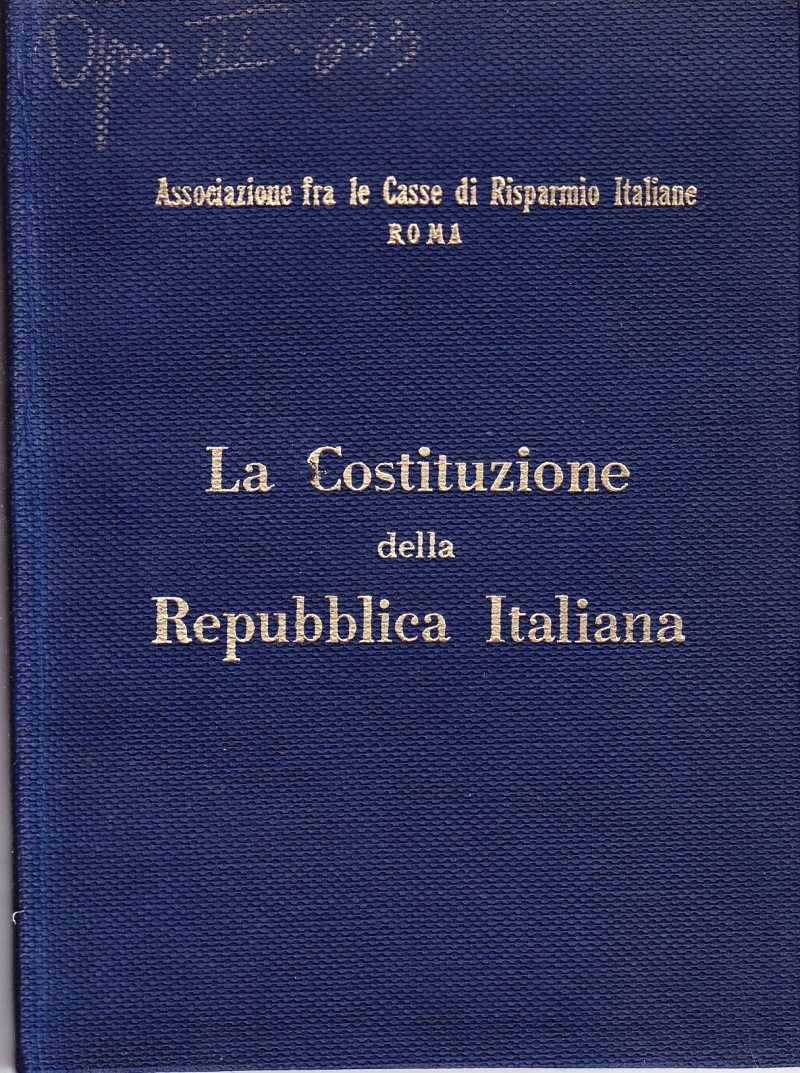 Copertina  La Costituzione della Repubblica Italiana [27 dicembre 1947]