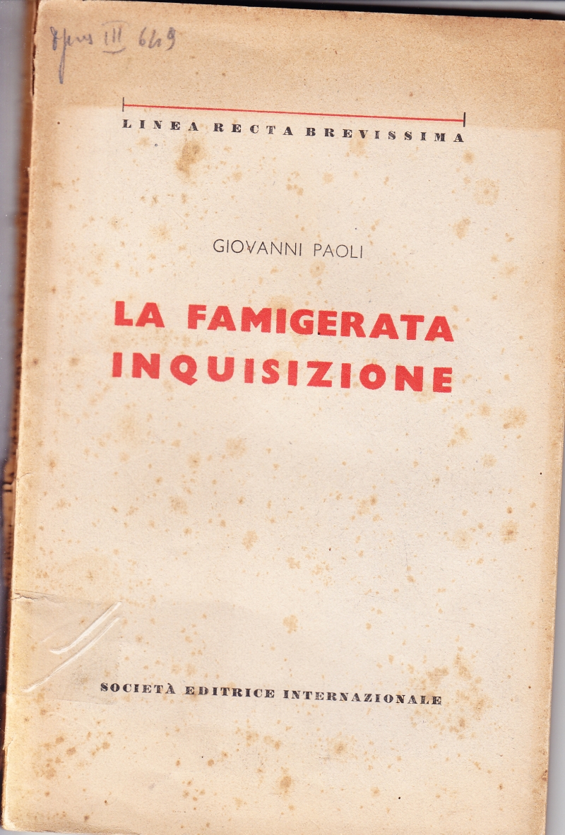Copertina  La famigerata Inquisizione