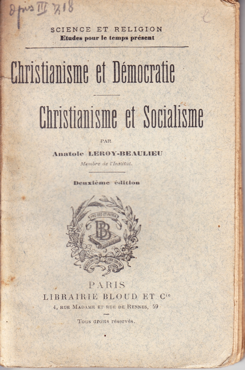 Copertina  Christianisme et Démocratie. Christianisme et Socialisme