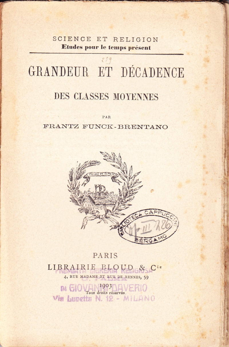 Copertina  Grandeur et Décadence des Classes Moyennes
