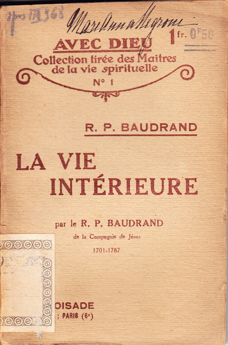 Copertina  La Vie Intérieure