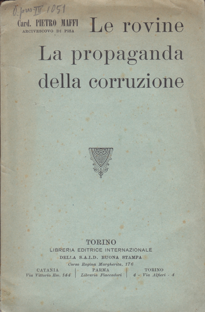 Copertina  Le rovine. La propaganda della corruzione