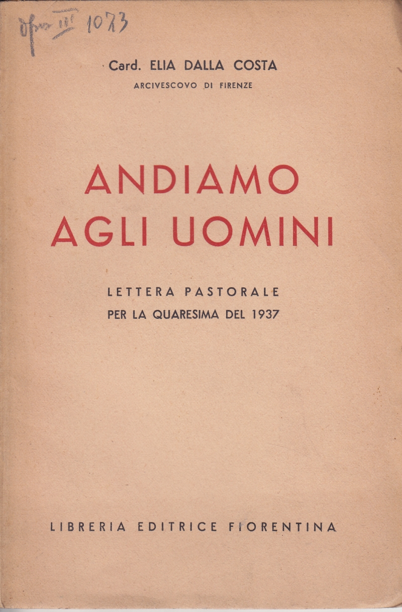 Copertina  \\Andiamo agli uomini\\. Lettera pastorale per la Quaresima del 1937
