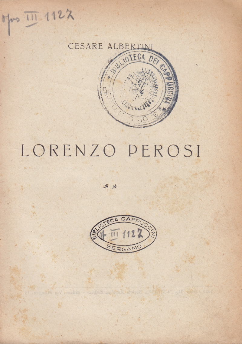 Copertina  Lorenzo Perosi