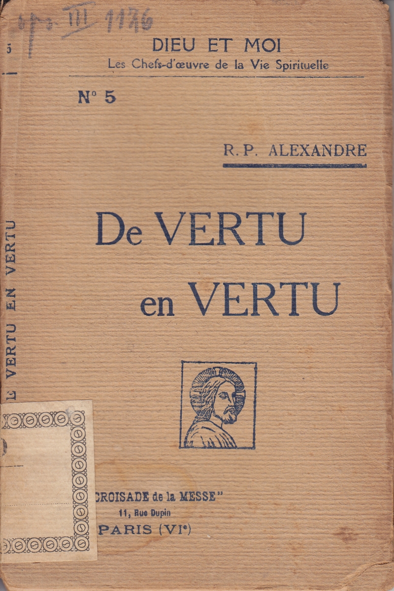 Copertina  De Vertu en Vertu
