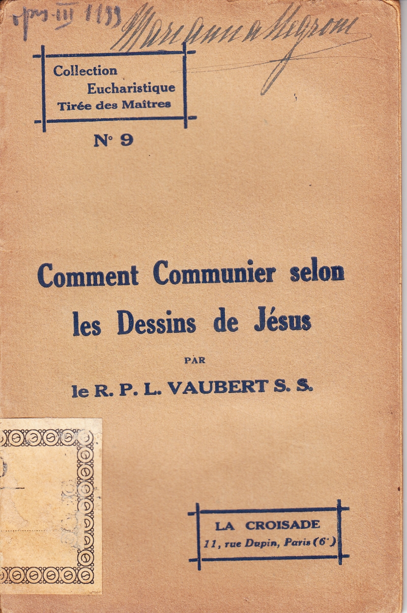 Copertina  Comment communier selon les desseins de Jésus