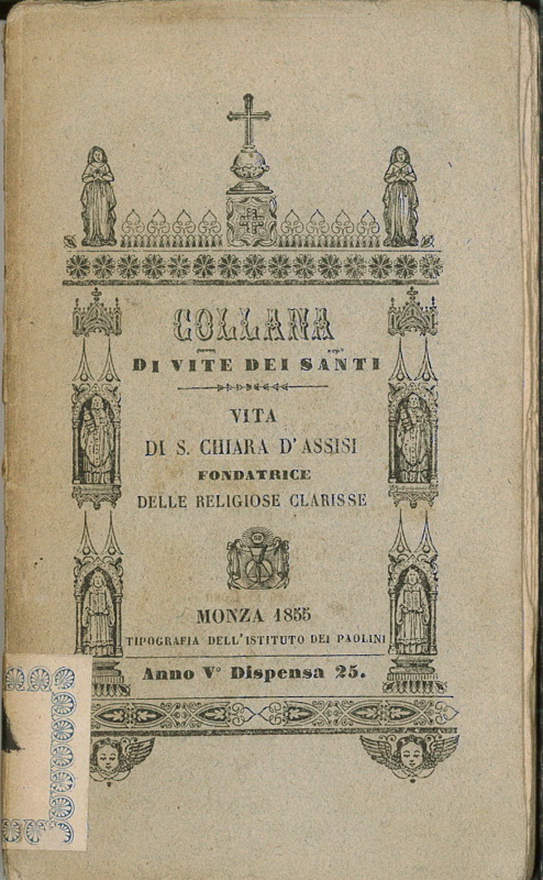Copertina  Vita di s. Chiara d'Assisi fondatrice delle religiose clarisse