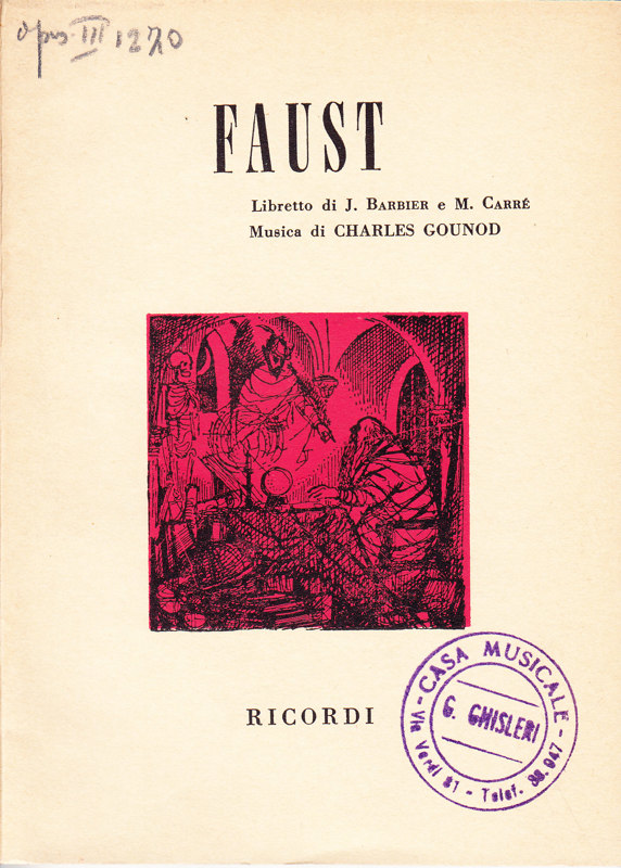 Copertina  Faust. Dramma lirico in cinque atti