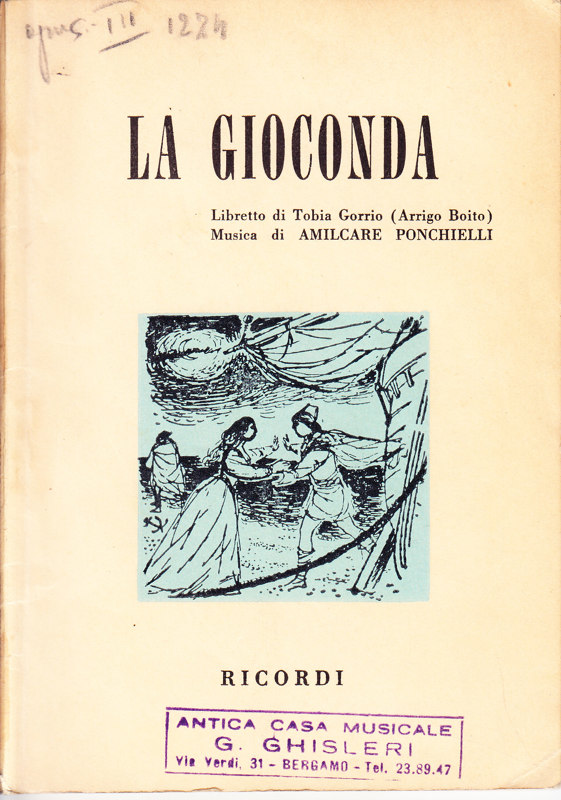 Copertina  La Gioconda. Dramma lirico in quattro atti