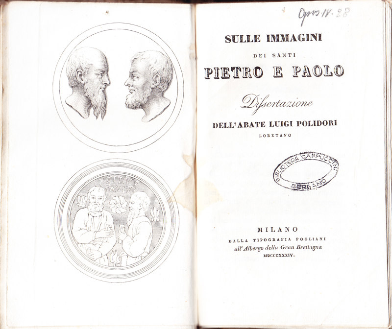 Copertina  Sulle immagini dei santi Pietro e Paolo : dissertazione