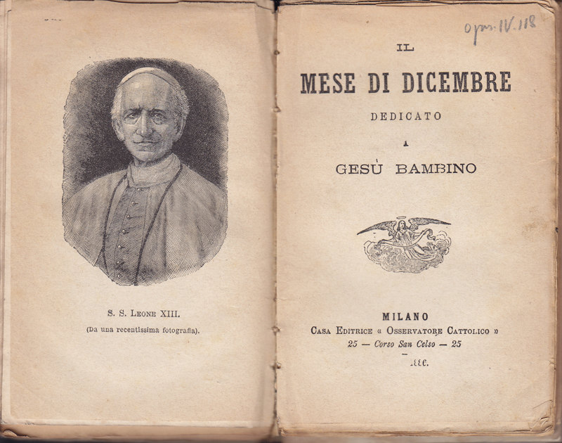Copertina  Il Mese di Dicembre dedicato a Gesù bambino