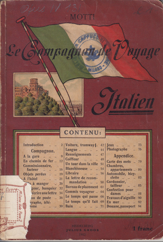 Copertina  Le Compagnon de Voyage. Italien