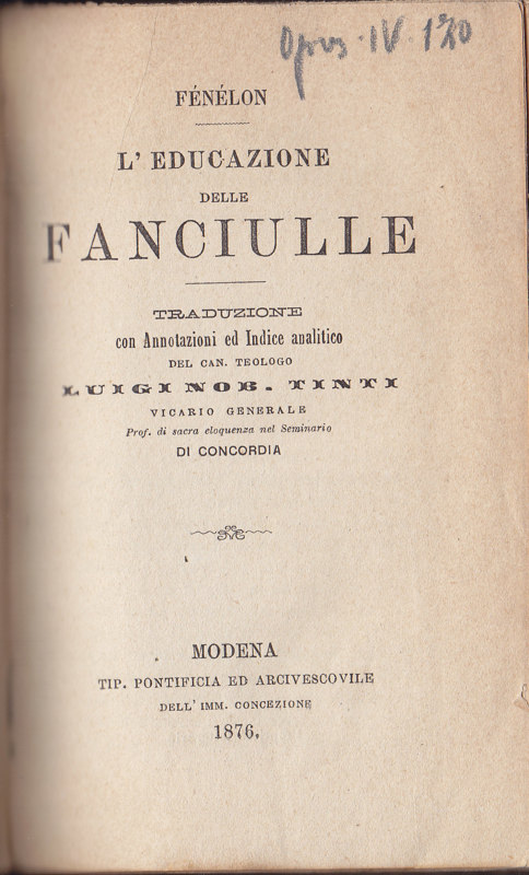 Copertina  L'educazione delle fanciulle