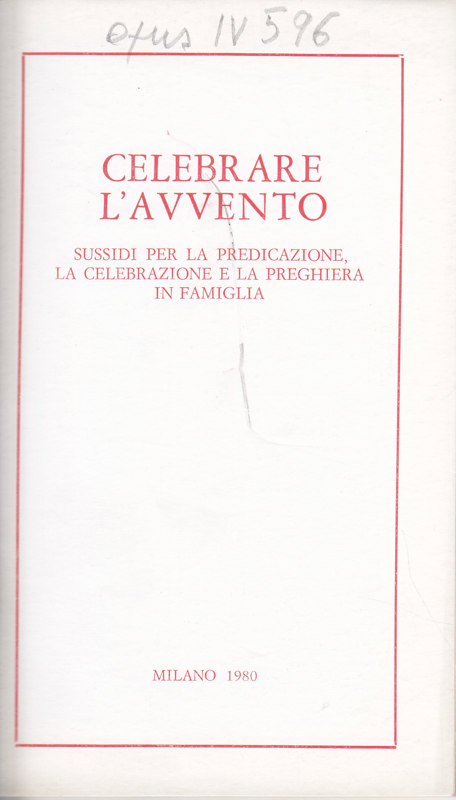 Copertina  Celebrare l'Avvento. Sussidi per la predicazione, la celebrazione e la preghiera in famiglia